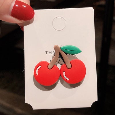 Generic Japanese New Cute Childrens Fruit Posting Girls Decorative Magic Stickers INS Girls Candy All-Match Hairpin Sticker Cherry Velcro