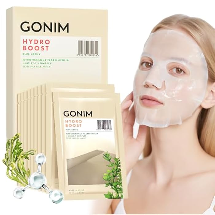 GONIM Face Mask Korean Skin Care with Hyaluronic Acid Serum, Vitamin C, Collagen Activation-Hydrating Face Masks Skincare, Anti Aging & Moisturizing Sheet Mask for All Skin Korean Face Mask 30mlx15pcs - Image 1