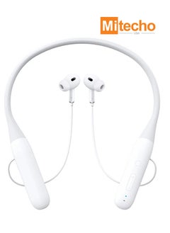 Mi techo Mitecho M2 Bluetooth Wireless Neckband  Earphone White  - Image 1
