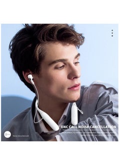 Mi techo Mitecho M2 Bluetooth Wireless Neckband  Earphone White  - Image 5