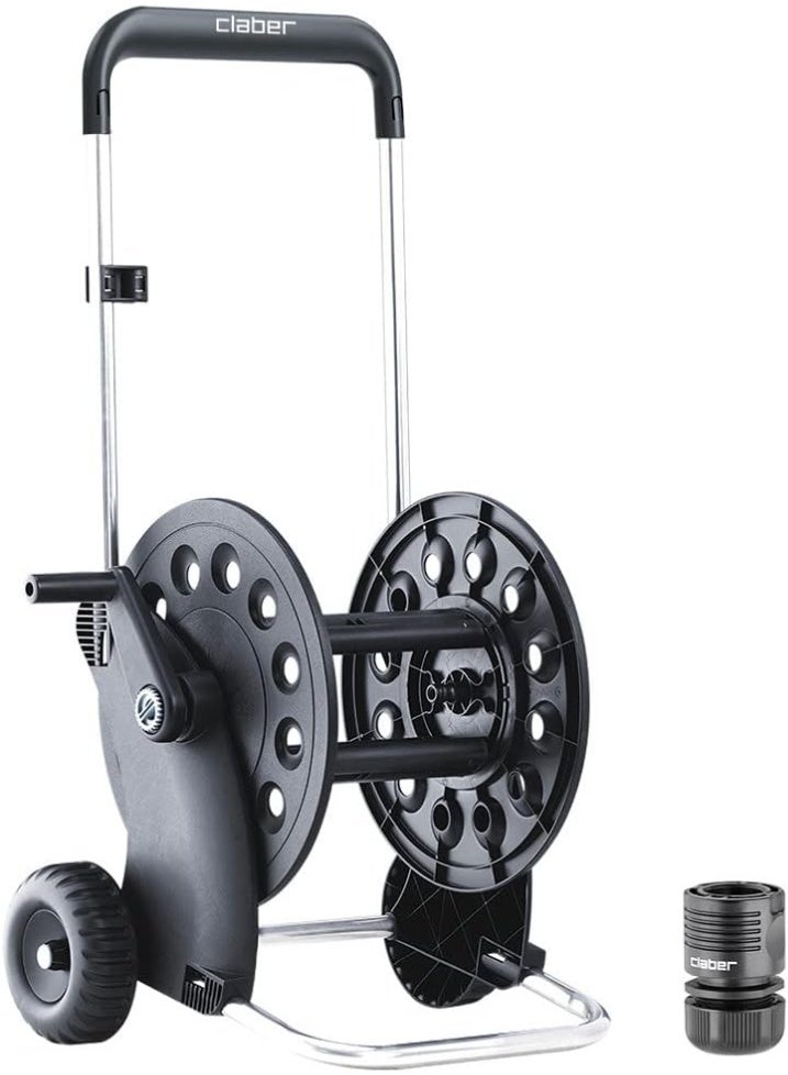 Claber Ecosei Hose Reel - Professional Grade, 60m Capacity, Durable Polypropylene & Aluminum, Black - Image 2