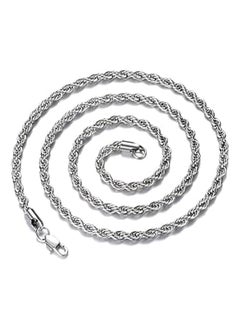 Generic FEEL STYLE Men Necklace Stainless Steel Chain 925 Silver Rope Chains 3-5mm Twist Rope Box Necklace 14-30 Inch Necklaces for Mens Women Boy Teen Jewelry Gift  - Image 1