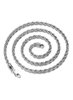 Generic FEEL STYLE Men Necklace Stainless Steel Chain 925 Silver Rope Chains 3-5mm Twist Rope Box Necklace 14-30 Inch Necklaces for Mens Women Boy Teen Jewelry Gift  - Image 2