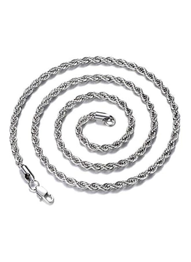 Generic - FEEL STYLE Men Necklace Stainless Steel Chain 925 Silver Rope Chains 3-5mm Twist Rope Box Necklace 14-30 Inch Necklaces for Mens Women Boy Teen Jewelry Gift - Image 1