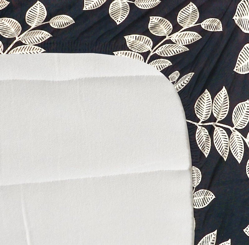 New Leaf أغطية سرير قطنية مرنة فاخرة مع 2 غطاء وسادة بحجم كينغ | سرير مزدوج مع مرونة من جميع الجوانب 220 TC سوبر سوفت | الحجم - 72 كينغ سايز × 78 + 10 بوصة | مزخرفة، أسود وأبيض - Image 3