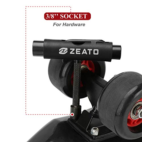 Zeato [Upgrade Version] All-In-One Skate Tools Multi-function Portable Skateboard T Tool Accessory with T-type Allen Key and L-type Phillips Head Wrench Screwdriver - Black - Image 5