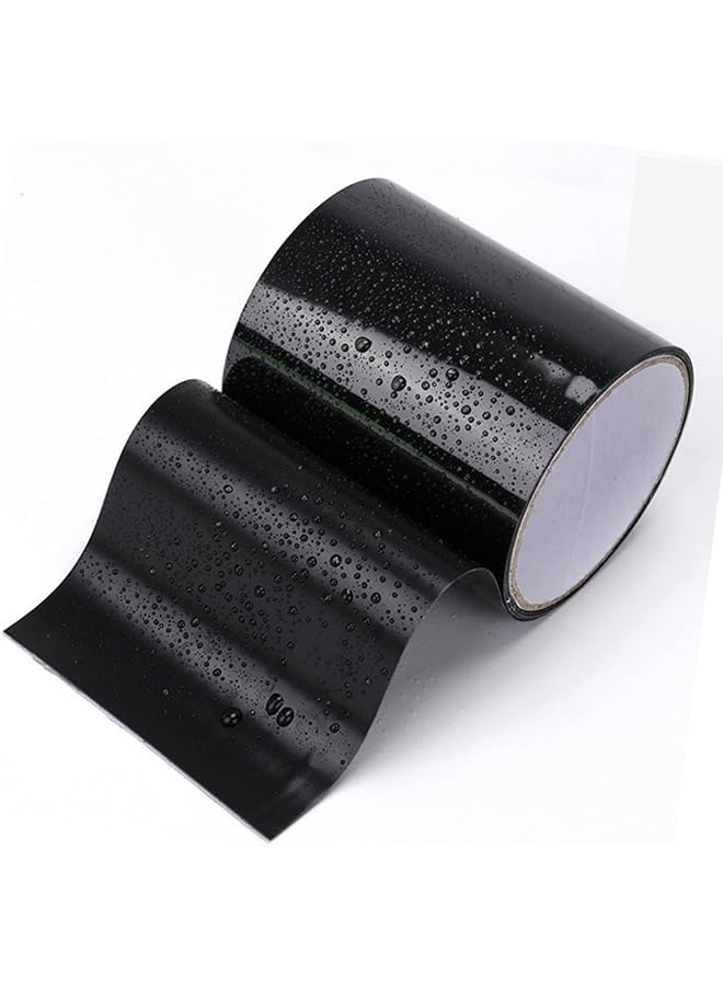 KASTWAVE Rubberized Waterproof Tape Professional Duct Tape For Prevent Leak And Crack Patch And Seal Tape For Photographers Repairing Holes Cracks Pipes Gaps Roof Crafts Black Medium 4" X 59"  - Image 1