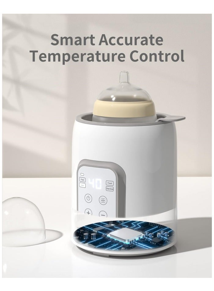 Bottle Warmer,  8-in-1 Fast Baby Milk Warmer with Timer for Breastmilk or Formula, Accurate Temperature Control, with Defrost, Sterili-zing, Keep, Heat Baby Food Jars Function - Image 5