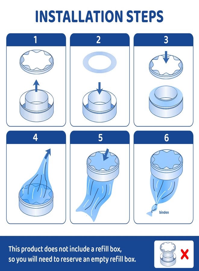 HUPIRCT 12er-Pack Refill Bags, Cat Litter Refill Bags, Diaper Refills, With Excellent Sealing and Toughness, The Refill Bag is Compatible With all Diaper Pails and Cat Litter Disposal Pails - Image 4
