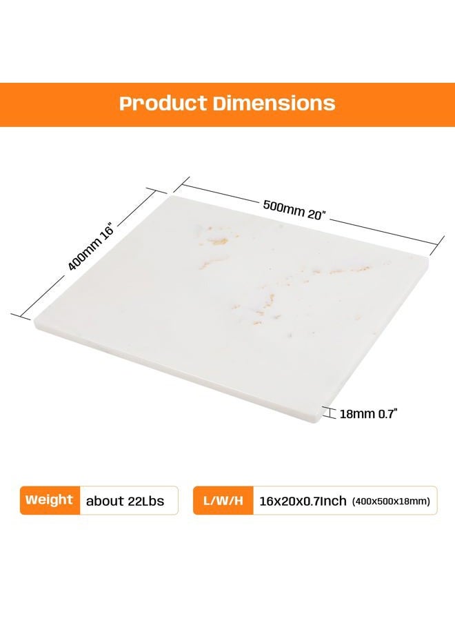 Adolif Marble Cutting Board, Large Marble Slab Pastry Board With Non-Slip Feet For Baking, Cheese, Charcuterie, Chocolate, 16x20 Inch - Image 2