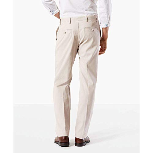 Dockers Men's Classic Fit Easy Khaki Pants-Pleated (Standard and Big & Tall), Cloud, 44W x 29L - Image 3
