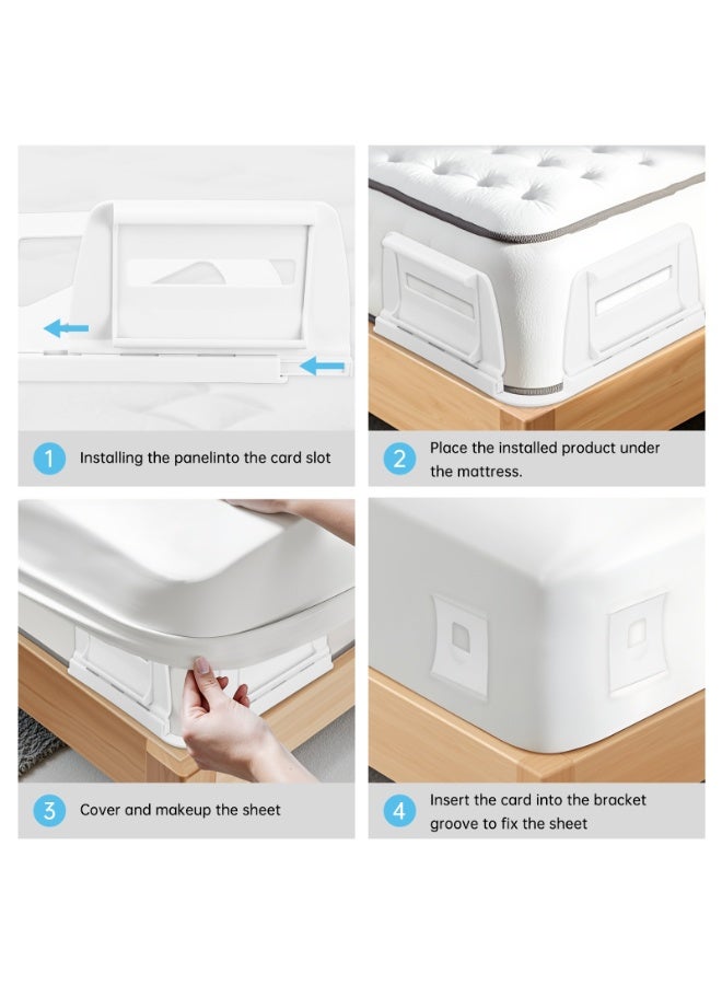 Pepisk Bed Sheet Holder with Clips Lock, Open Corner Fitted Bedsheet Holders with Enhanced Straps for Twin, Full, Queen, King Size Mattress, Keep Sheets Firm and Tight, No More Loose Sheets(Transparent card ) - Image 2