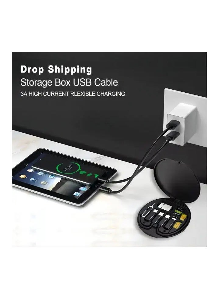 Yezler Travel Multi-Functional 6 In 1 Data Cable Storage Box Set USB Cables - Image 3
