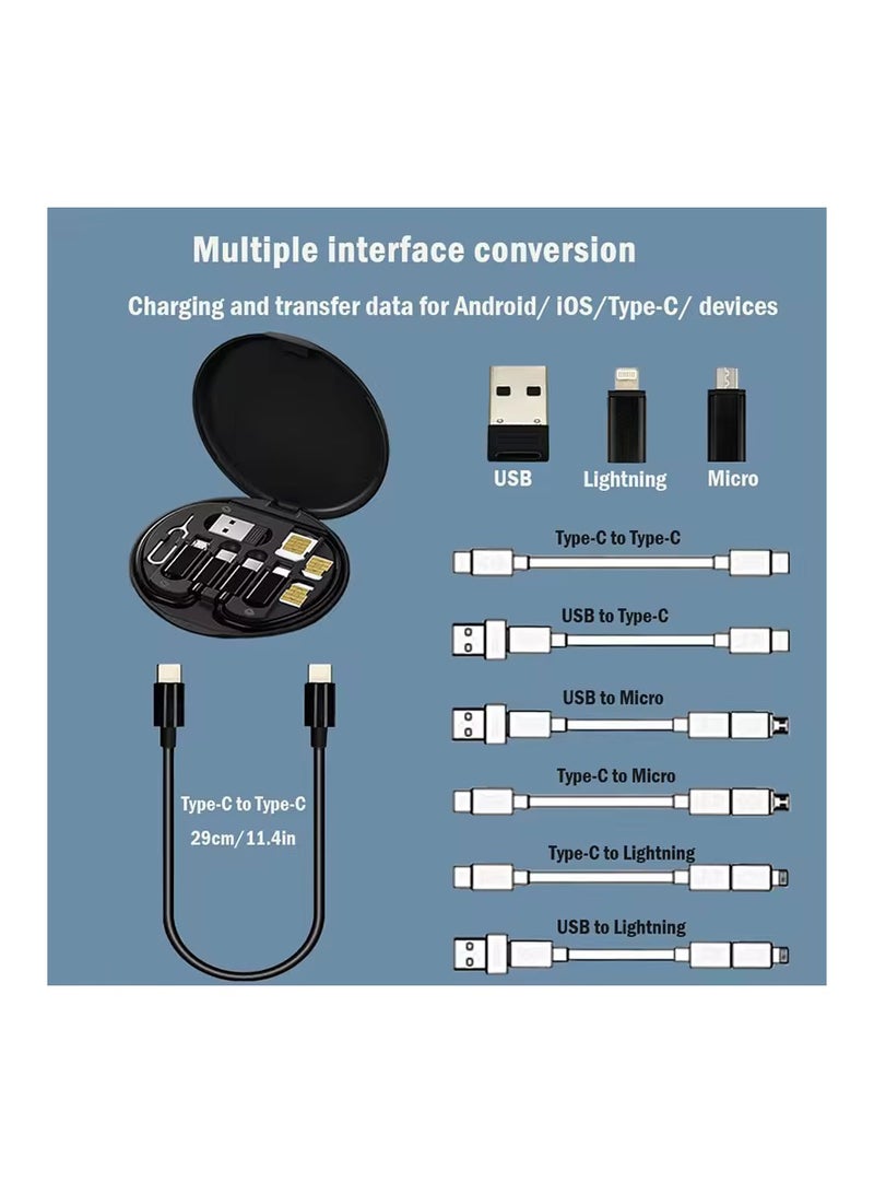 Yezler Travel Multi-Functional 6 In 1 Data Cable Storage Box Set USB Cables - Image 4