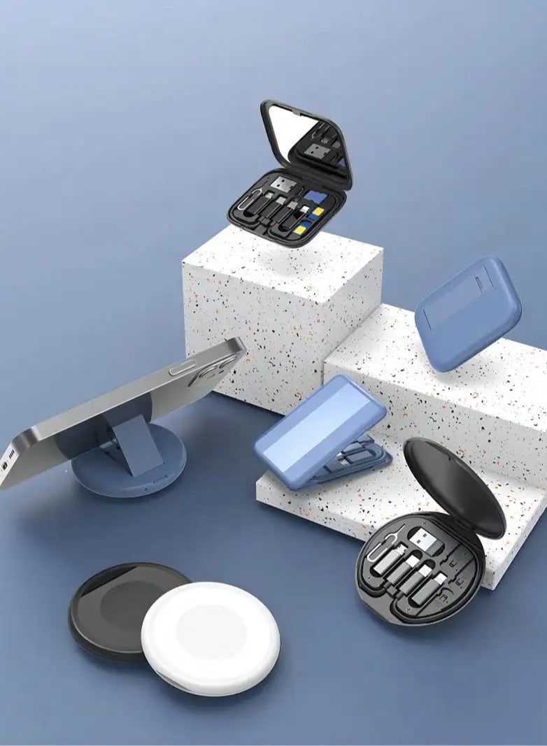 Yezler Travel Multi-Functional 6 In 1 Data Cable Storage Box Set USB Cables - Image 5