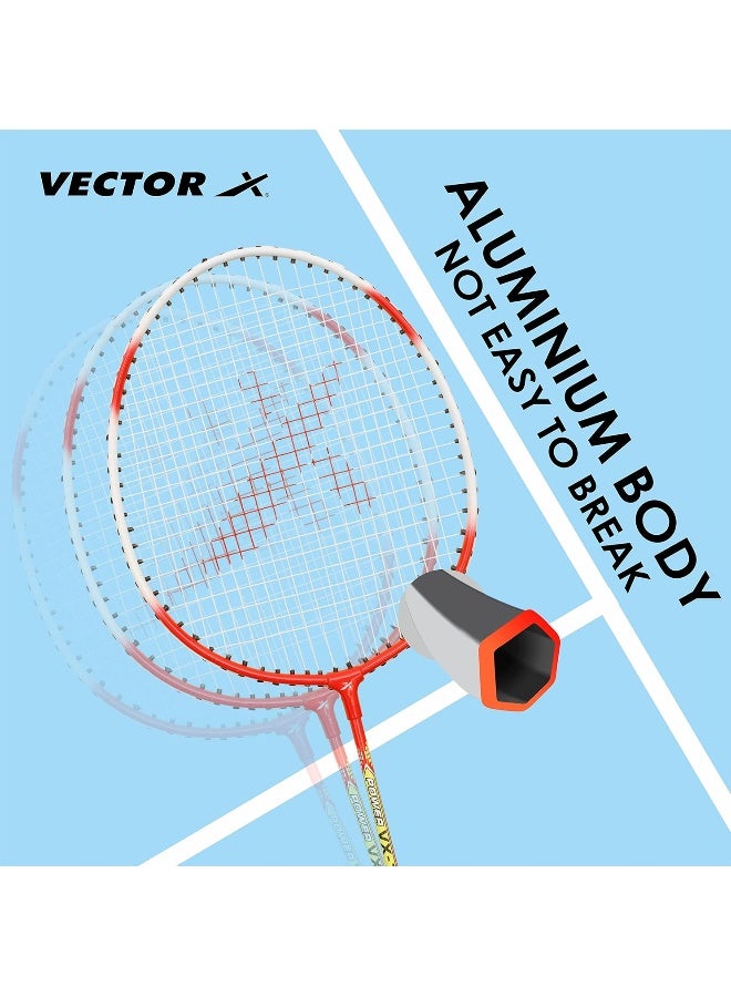 Vector X VXB-70 Professional Badminton Racket Set – 5-Pack Aluminum T Joint, 26 Inch, Full Cover, Red, Training & Play - Image 2