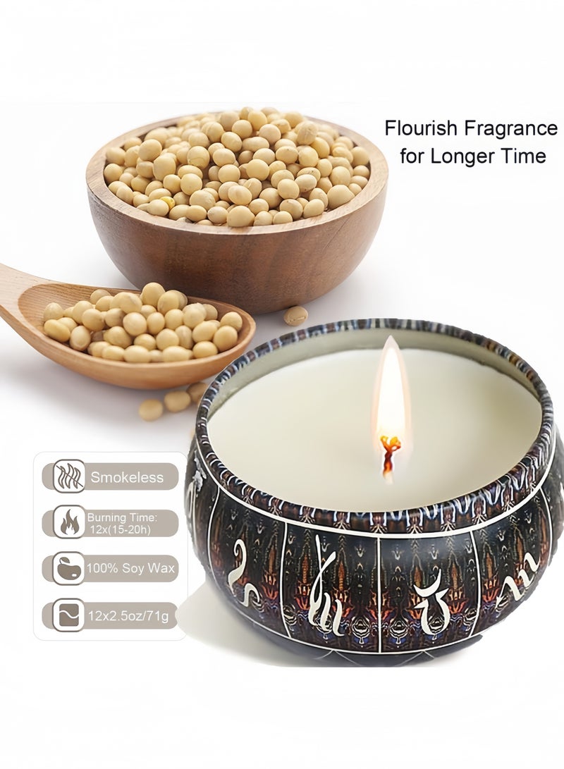 GGEROU Scented Candles Gifts Set,12 Constellations Soy Wax Jar Candles Set,Candles for Home Scented with Portable Travel - Image 2
