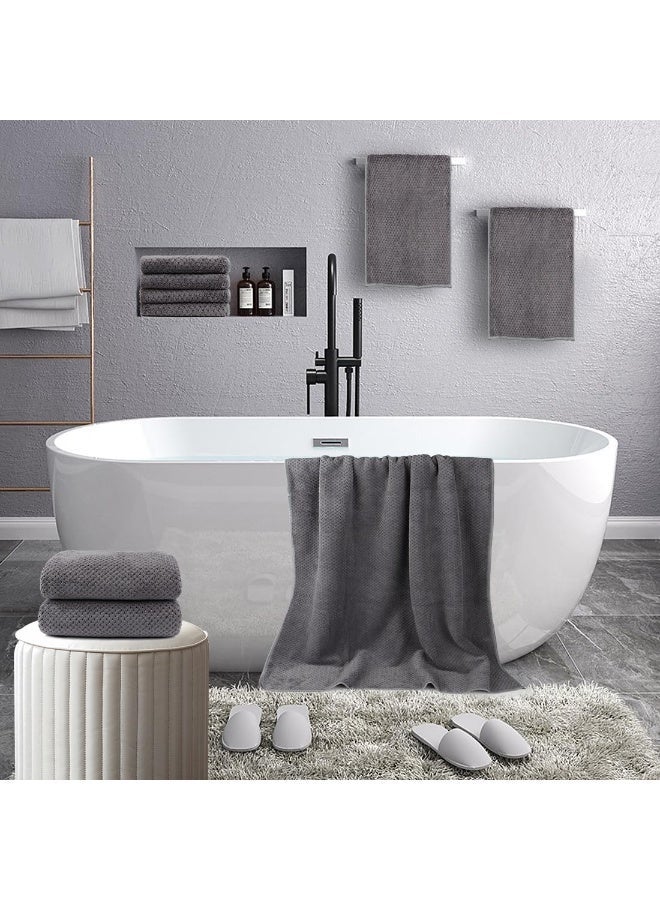joyzzz 8 Pack Bath Towel Set, 2 Super Large Bath Towels (90*175cm), 2 Bath Towels (70*140cm), and 4 Hand Towels (35*75cm), Super Soft, Highly Absorbent Towels for Bathroom, Gym, Hotel, and Spa (Grey) - Image 2