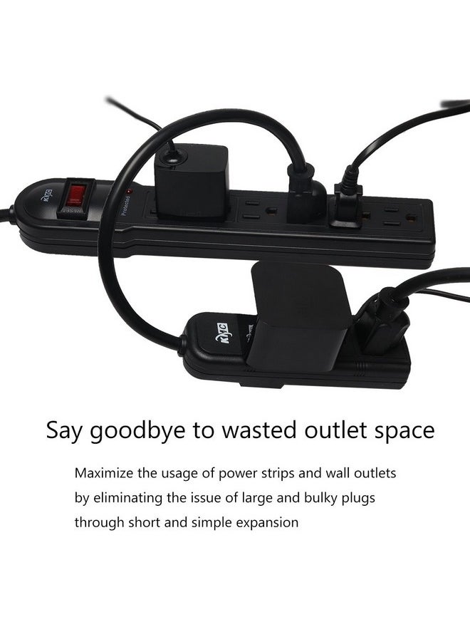 KMC KMC 3-Outlet Power Strip Power Extension Cord 5-Pack,Outlet Saver,1-Foot Cord, ETL Listed  - Image 2