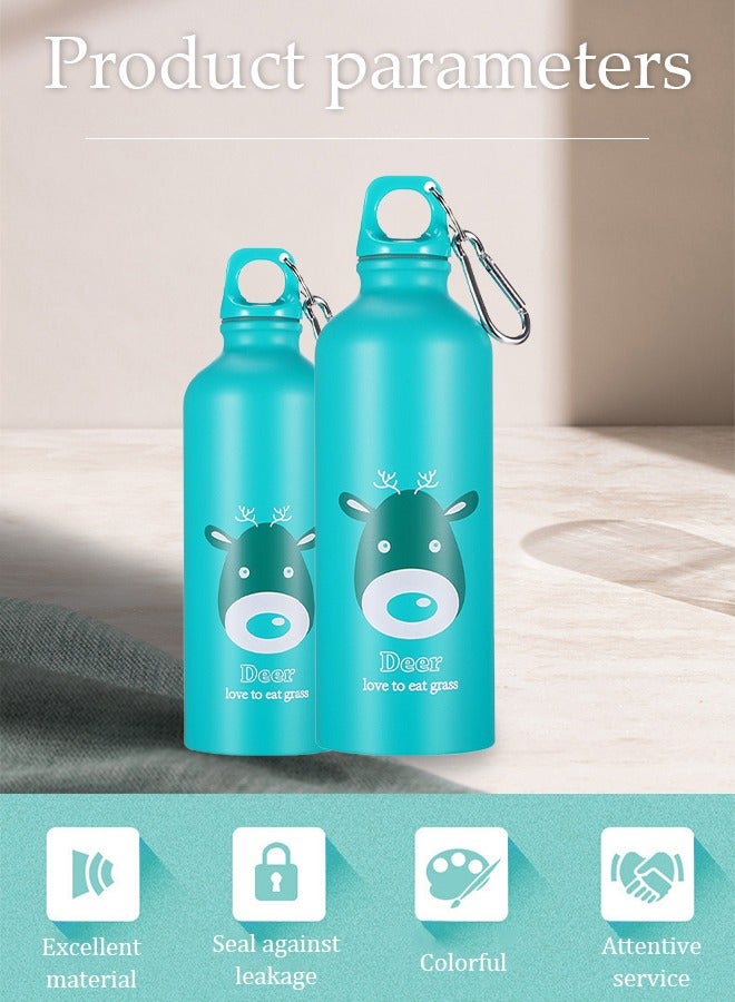 Loquat Aluminum Water Bottle, Camping u0026 Hiking Hydration Canteens - Narrow Straw Lid u0026 Boot - Leak Proof Vacuum Insulated Stainless Steel - Hot u0026 Cold Double Walled Sports Water Bottle 500ML - Image 2