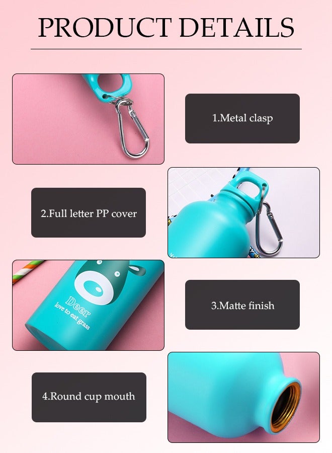 Loquat Aluminum Water Bottle, Camping u0026 Hiking Hydration Canteens - Narrow Straw Lid u0026 Boot - Leak Proof Vacuum Insulated Stainless Steel - Hot u0026 Cold Double Walled Sports Water Bottle 500ML - Image 4