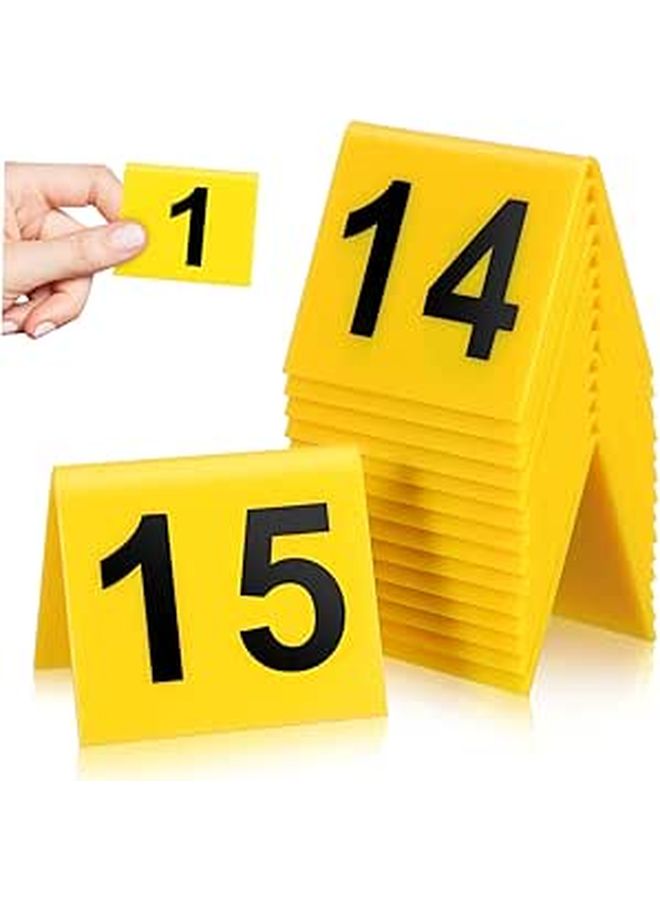 15 Pack Black Plastic Table Number Markers for Wedding Party and Events - Image 1