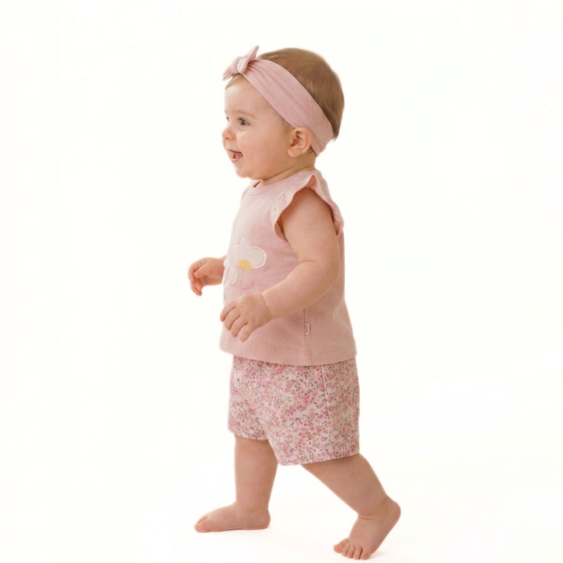 Cloud Fashion Pink Floral Baby Set - Image 3