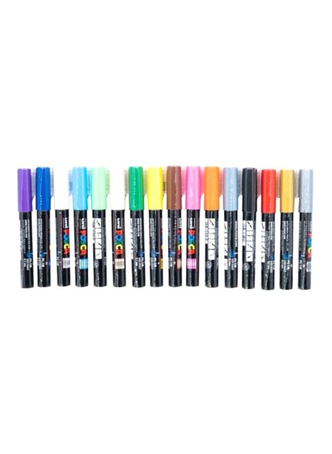 POSCA 16-Piece Bullet Shaped Paint Marker Set 0.7mm Multicolour - Image 1