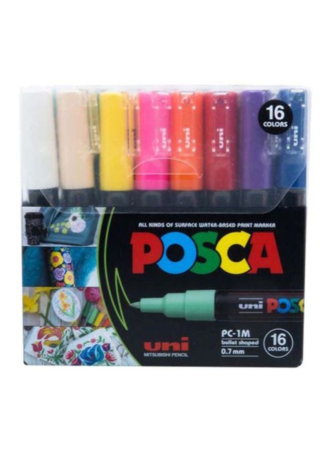 POSCA 16-Piece Bullet Shaped Paint Marker Set 0.7mm Multicolour - Image 2