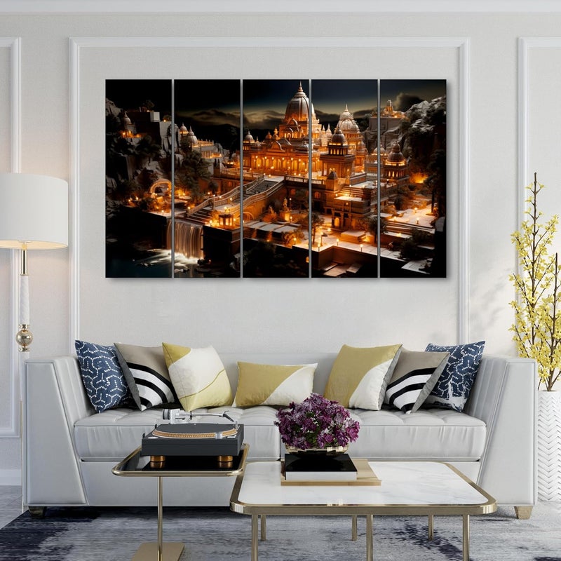 The Castle Decor Ram Mandir Painting With Frame 5 Big Size 36x60 wall Art for Living Roombedroomdrawing Roomhotelsdigital Painting - Image 2