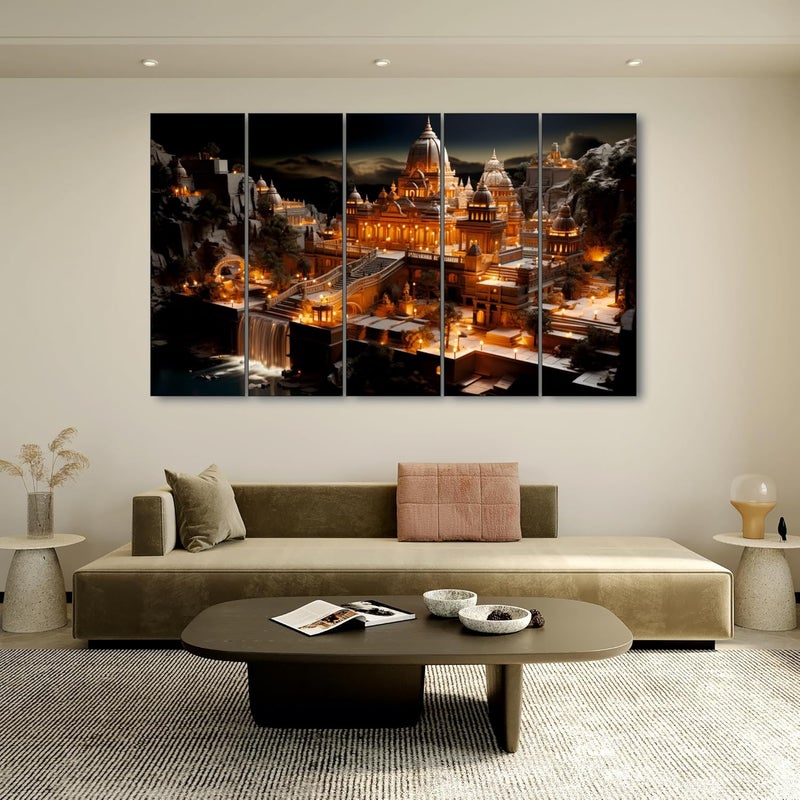 The Castle Decor Ram Mandir Painting With Frame 5 Big Size 36x60 wall Art for Living Roombedroomdrawing Roomhotelsdigital Painting - Image 3