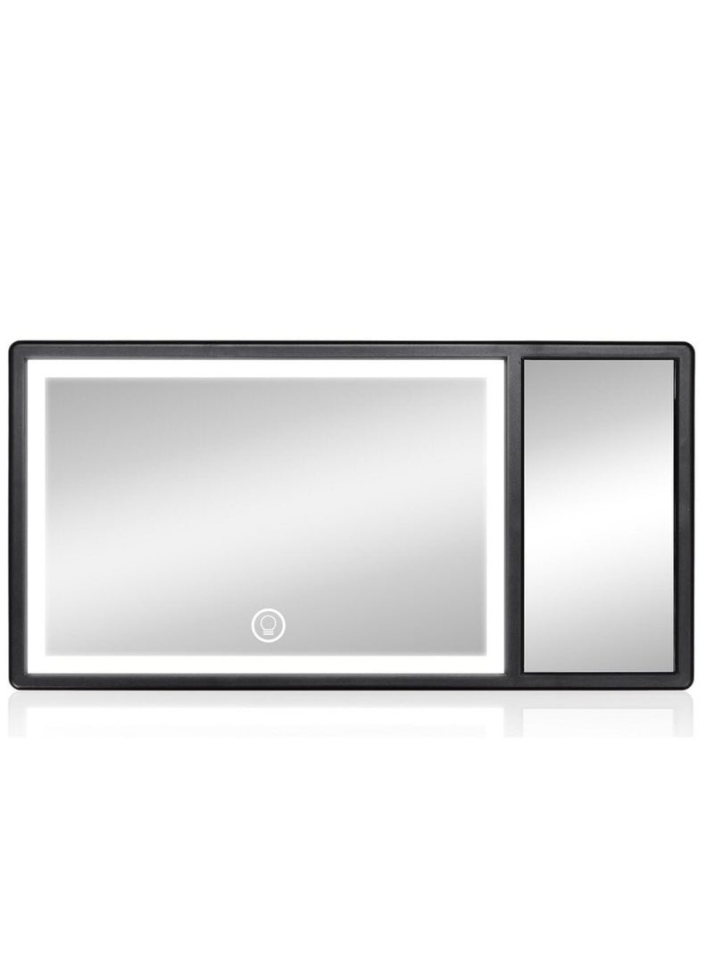 Car Sun Visor Vanity Mirror, Car Visor LED Makeup Mirror, Rechargeable Car Visor Vanity Mirror, with 5X Magnifying, 3 Light Modes and 62 LEDs Function, Universal for Car with Dimmable Fill Light