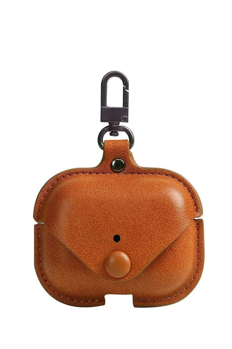 Leather Compatible with Anker Soundcore R50i Case Cover, Leather Shockproof Protective Case Wireless Earbuds with Carabiner - Image 1