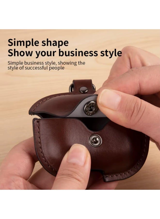 Leather Compatible with Anker Soundcore R50i Case Cover, Leather Shockproof Protective Case Wireless Earbuds with Carabiner - Image 2