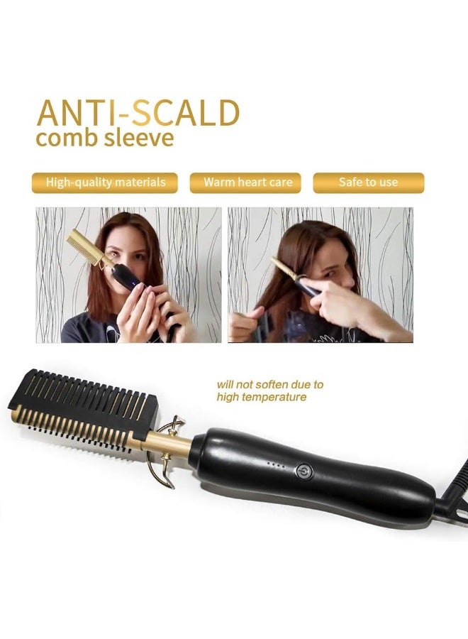 Z&Y Hot Comb Hair Straightener Electric Straightening for African American And Wigs Ceramic Wand Curling Irons Lightweight Protective Brush - Image 4