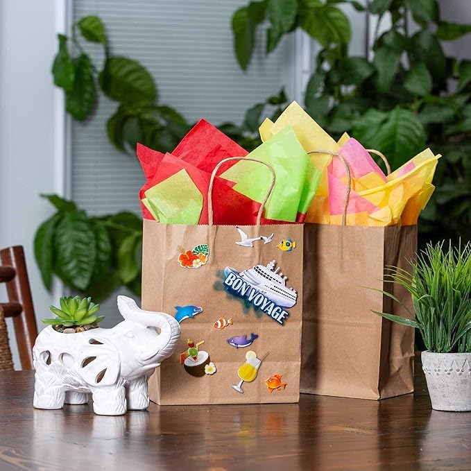 Mkail Disposable Brown Paper Bags Paper Carry Bags, Craft Paper Gift Bags -Recycled Eco Friendly Paper Bags with Handle Bulk Wedding Party Favor Bags, Kraft Grocery Shopping Bags, Retail Merchandise Bags (Brown, Size 12x16x3 Inch) Pack Of 20 Pcs - Image 5