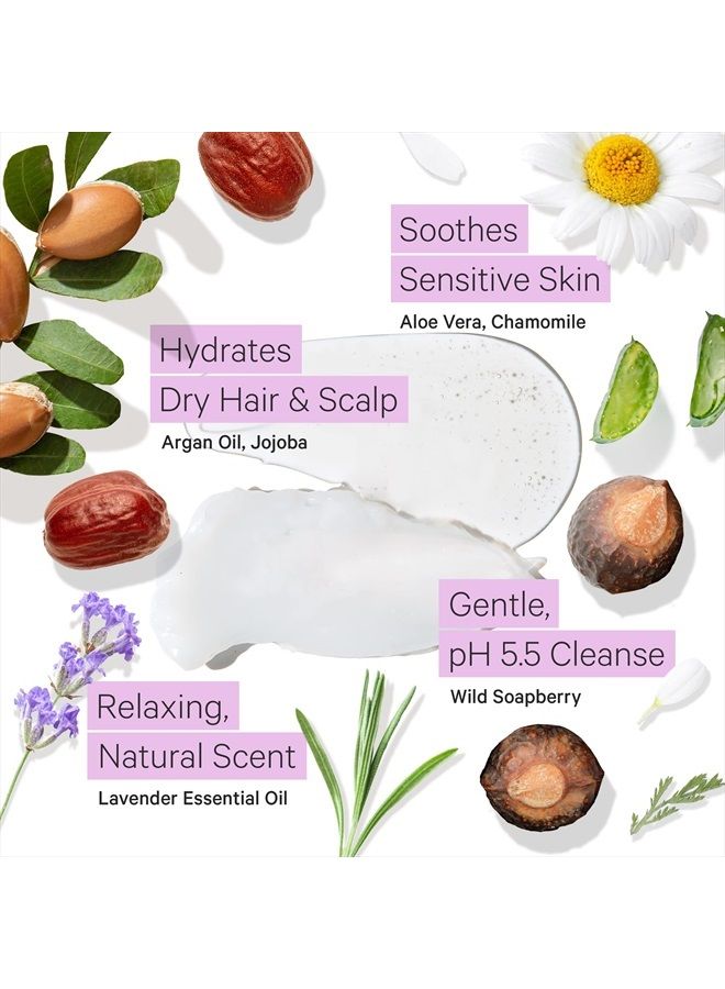 Tree To Tub Hydrating Sulfate Free Shampoo and Conditioner Set for Dry Hair, Dry Scalp, Frizz - Moisturizing Argan Oil Shampoo and Conditioner for Women & Men w/Organic Aloe Vera All Natural Lavender - Image 3
