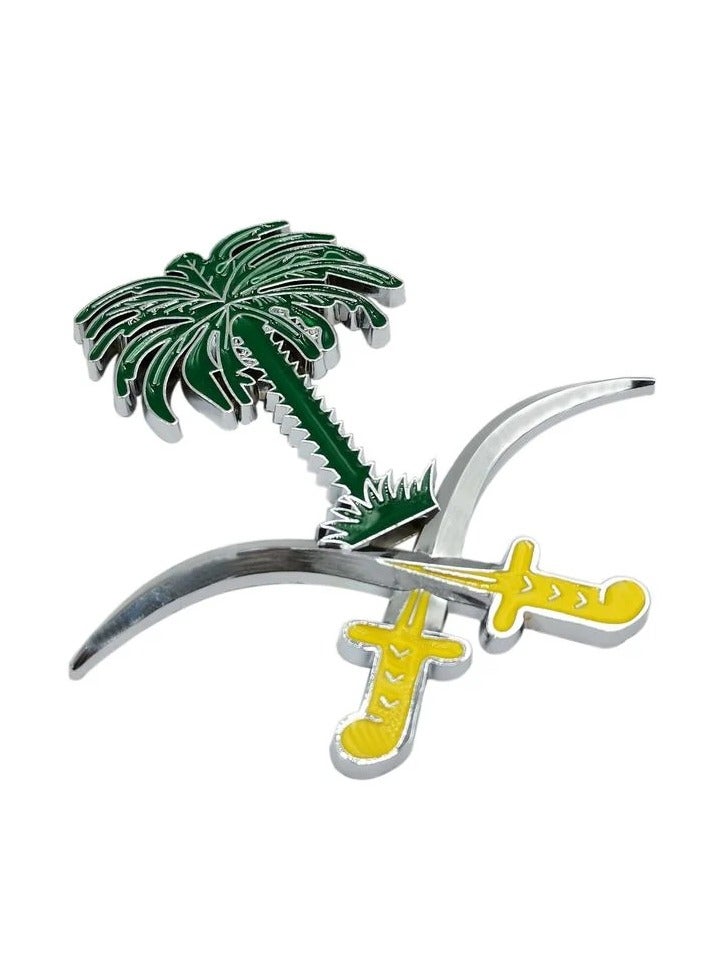 Saudi Arabia National Iogo Car Grill Emblem, Metal Car Grille Saudi Badge For Car - Image 1