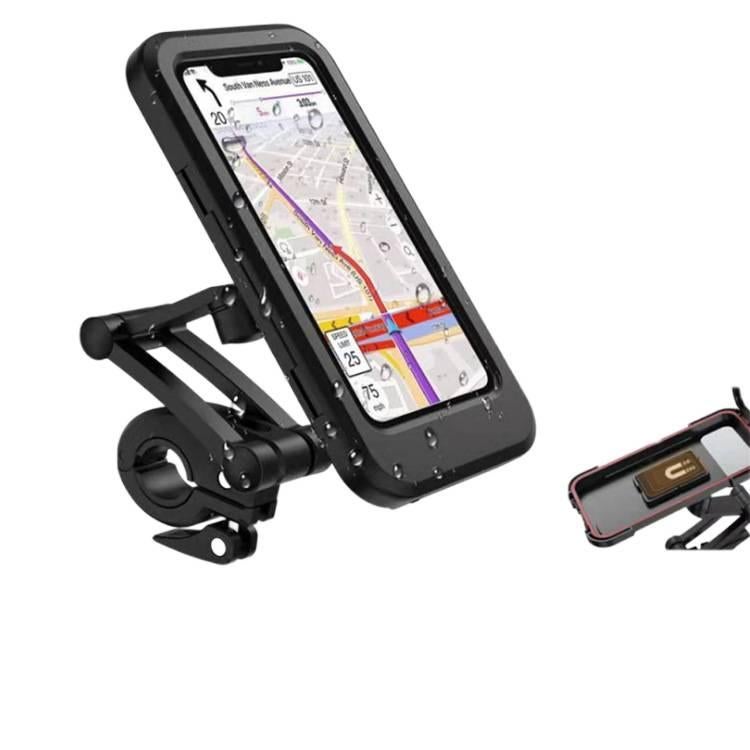 Stable Navigation Support Phone Holder Motorcycle & Bicycle in Black for Riding and Navigation Viewing Angle for Universal Fit - Image 2