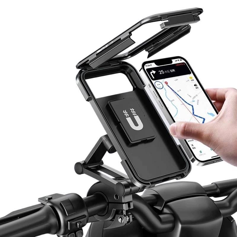 Stable Navigation Support Phone Holder Motorcycle & Bicycle in Black for Riding and Navigation Viewing Angle for Universal Fit - Image 3