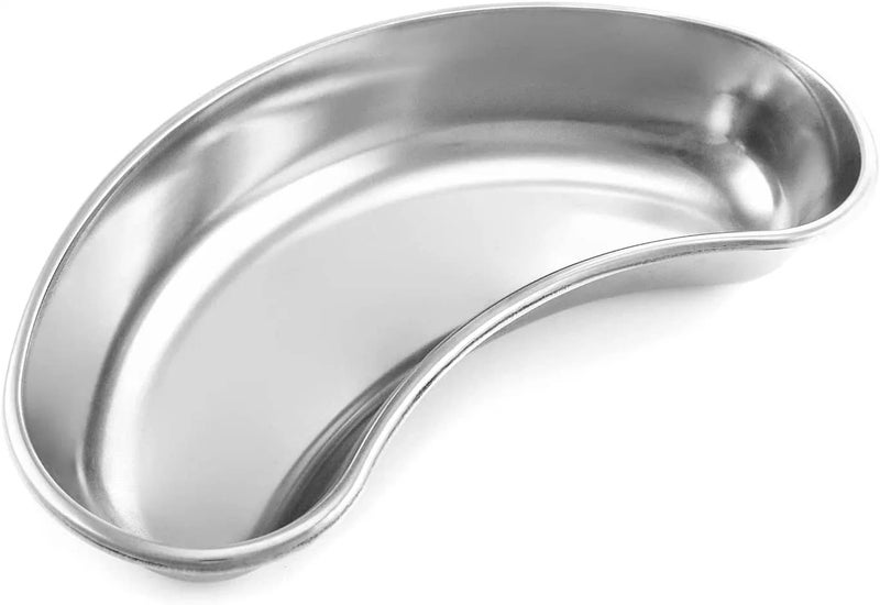 Bosky Stainless Steel Large Kidney Tray 10 inch Basin Finest Emesis Bowl SS 304 Round Edges Surgical Utility 600 cc