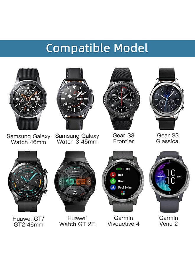 O Ozone Silicone Strap Compatible With Samsung Galaxy Watch 3 45mm / Galaxy Watch 46mm / Gear S3 Frontier / Classic / Watch GT 2 46mm Bands 22mm Soft Silicone Smart Watch Band Women- Denim Blue  - Image 2