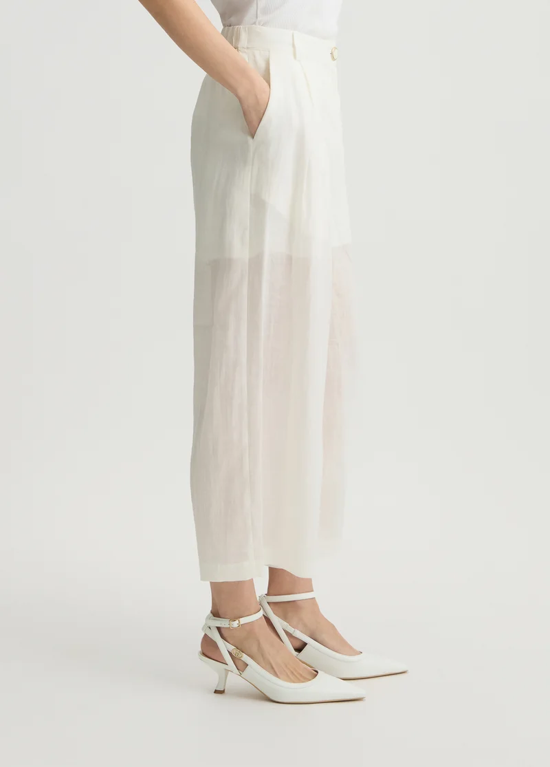ليو جو Ramie palazzo trousers