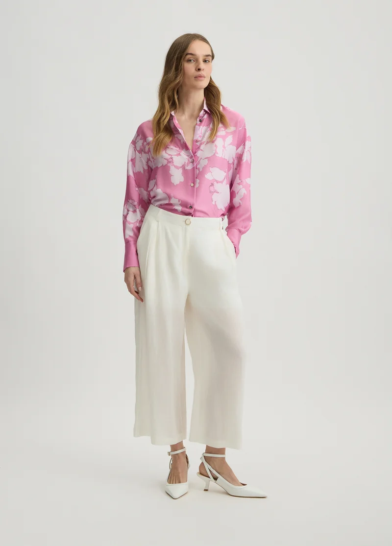 ليو جو Ramie palazzo trousers