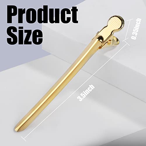 YGDZ 35 Inch Metal Duck Billed Clips with Holes Alligator Curl Clips for Styling Hair Coloring Salon Use on Thick Hair Rollers Gold - Image 3