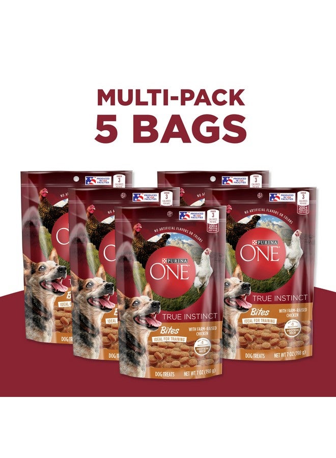 Purina ONE Purina ONE Made in USA Facilities Dog Training Treats, True Instinct Bites With Farm-Raised Chicken - (Pack of 5) 7 oz. Pouches - Image 2