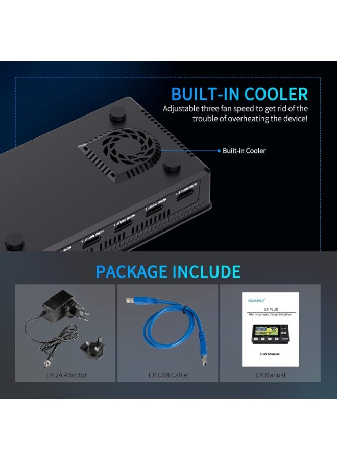 FEELWORLD L2 PLUS MULTI CAMERA LIVESTREAM VIDEO MIXER SWITCHER - Image 3