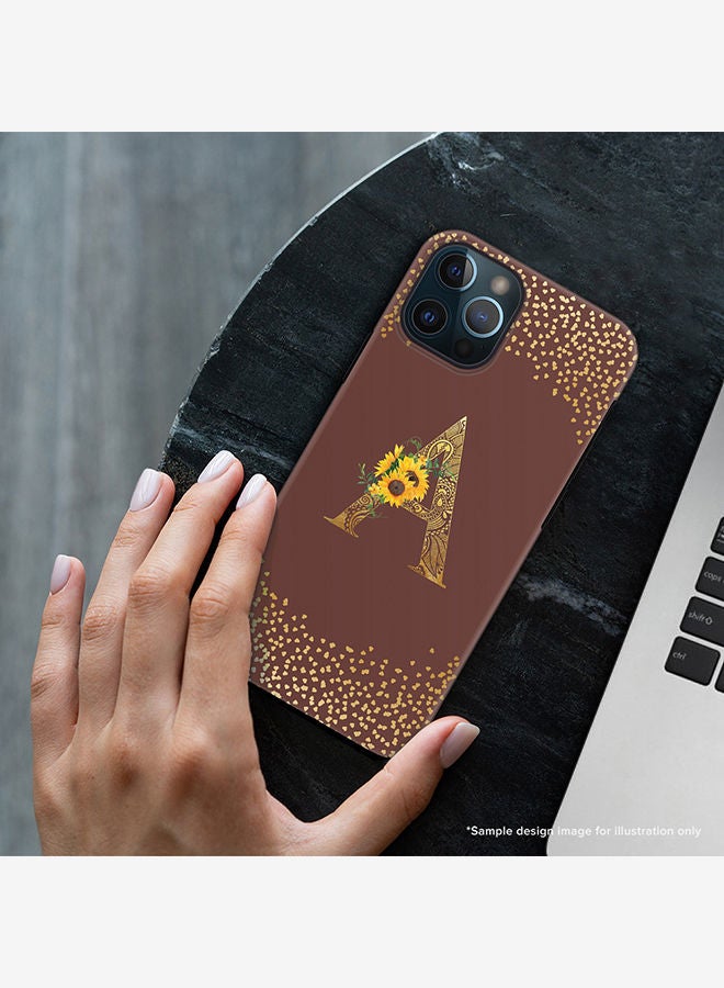 Stylizedd Monogram Tough Series for Apple iPhone 12 Pro Max Custom Initials Floral Mandala Pattern Tough Pro Dual Layer hybrid PC inner TPU protection Alphabet- A (Brown) - Image 2