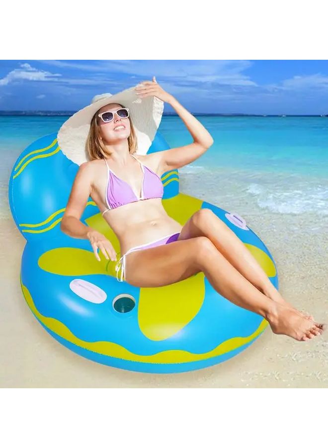 Blue Water Sofa Inflatable Starfish Lounger With Leaf Backrest For Adult Pool Beach - Image 1