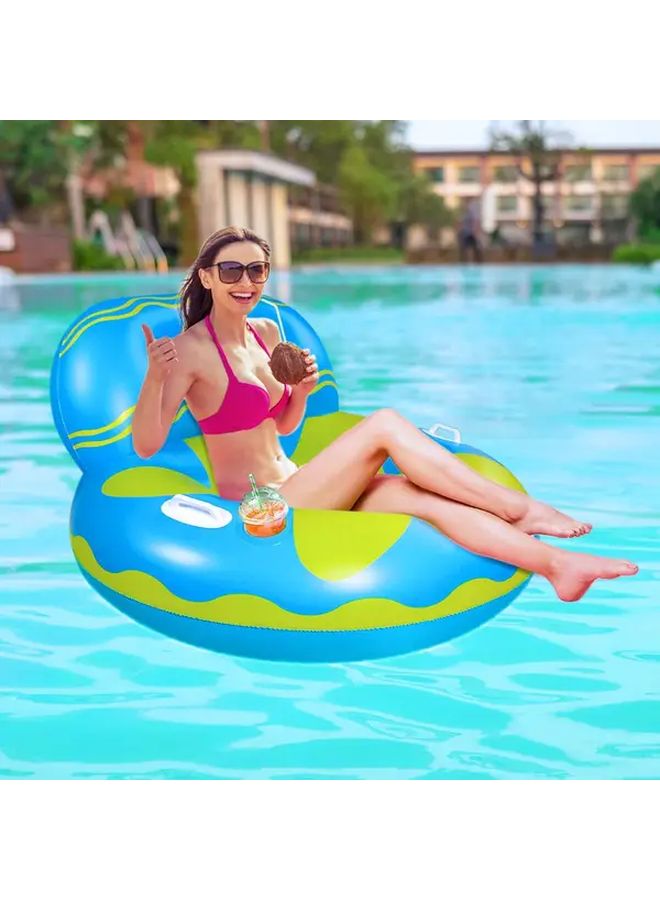 Blue Water Sofa Inflatable Starfish Lounger With Leaf Backrest For Adult Pool Beach - Image 2